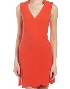 Rachel Roy Orange Coral Scallop Dress